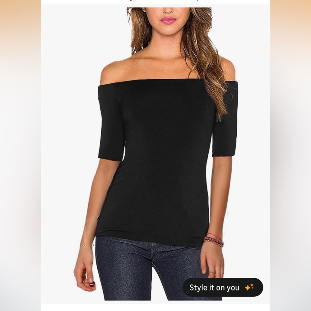 Chic (at the Shoulder) Black Long Sleeve Women's Top